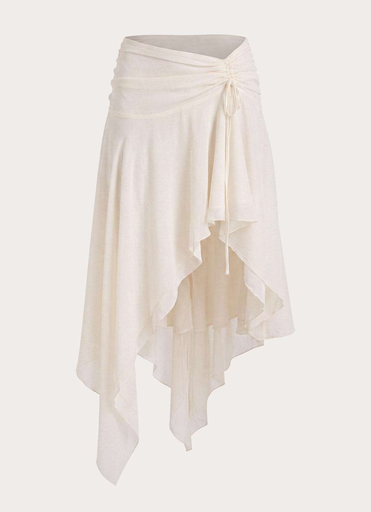 Abeda Asymmetrical Midi Skirt - Ivory