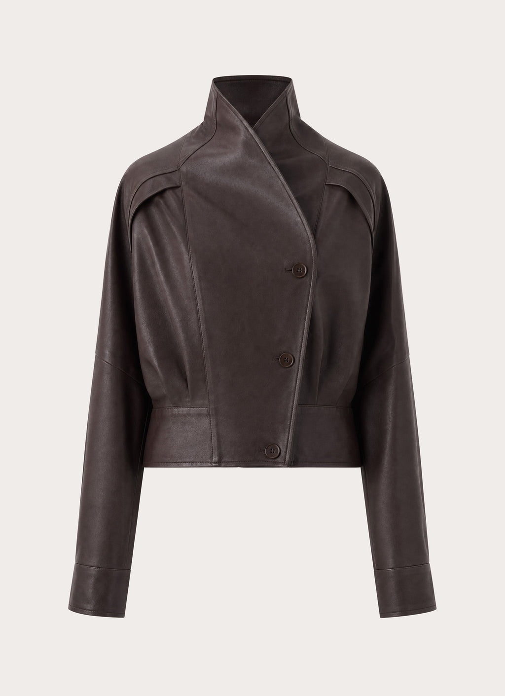 Deliana Oversized PU Jacket - Chocolate