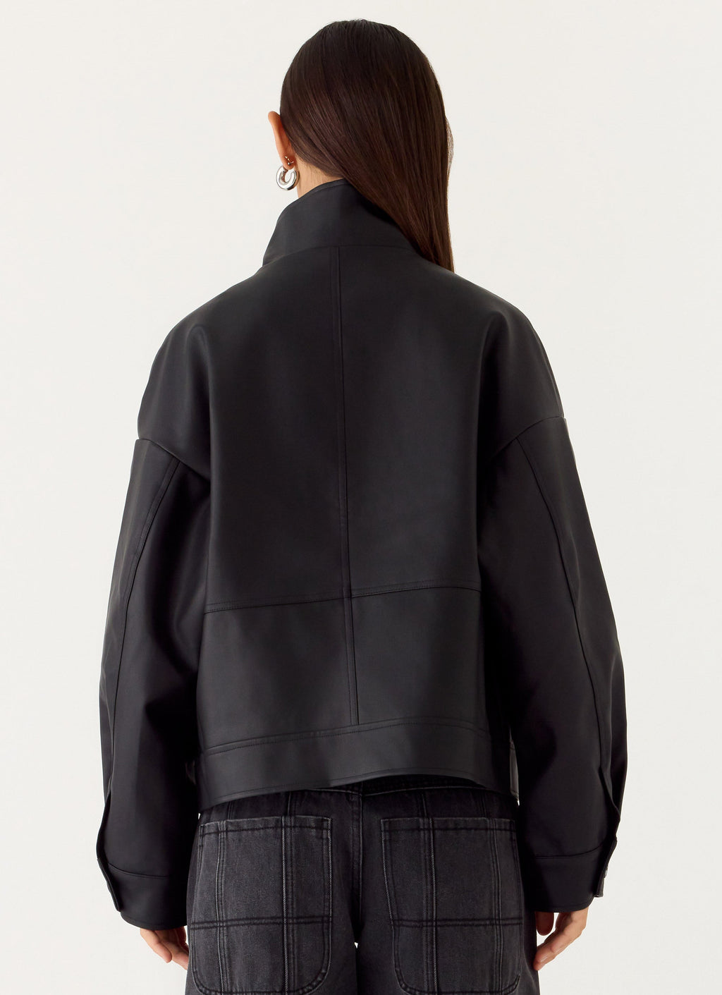 James PU Bomber Jacket - Black