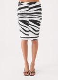 Kamili Low Rise Midi Skirt - Zebra