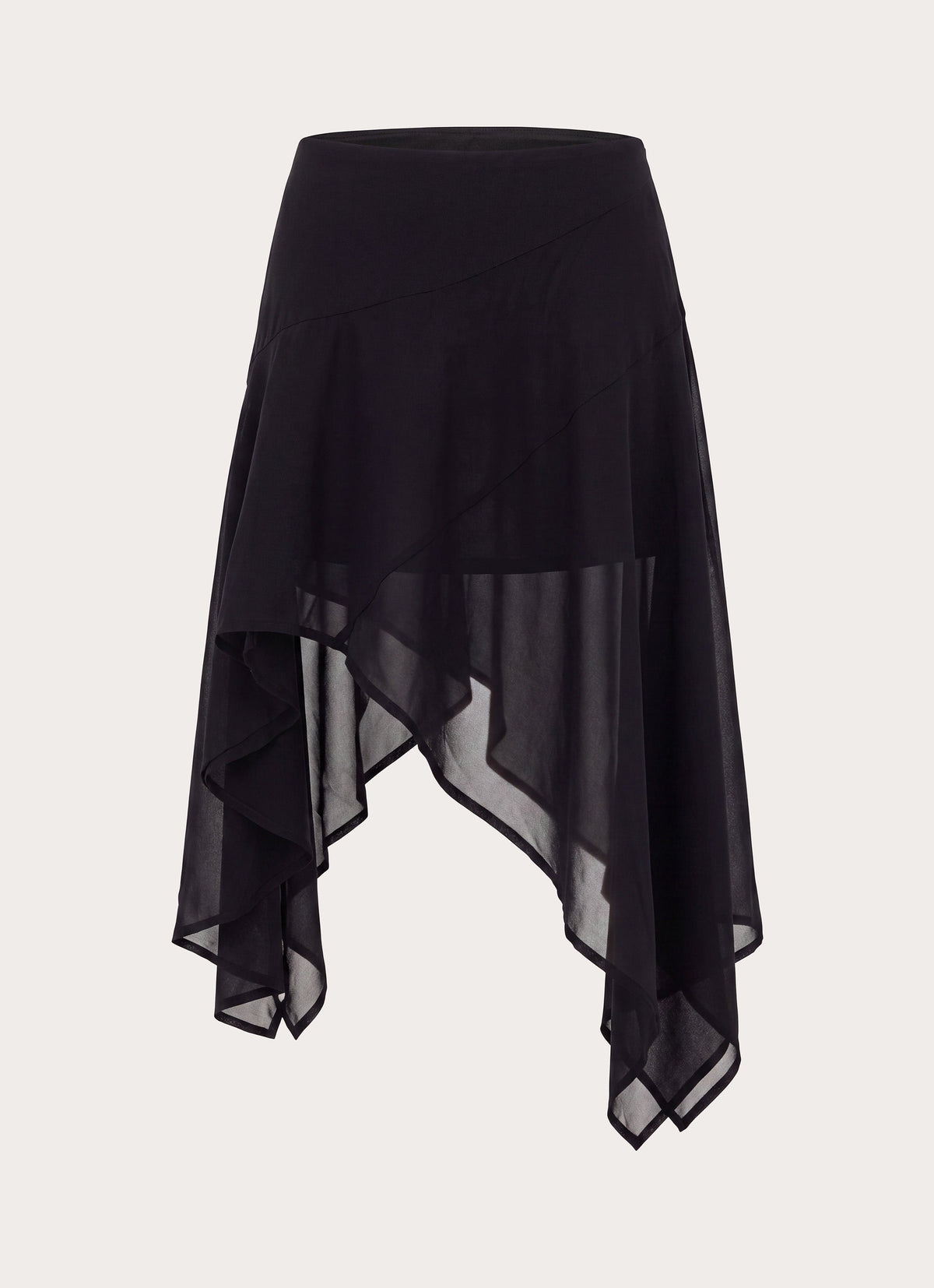 Kia Low Rise Asymmetrical Midi Skirt - Black