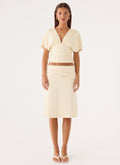 Lorelei Midi Skirt - Soft Butter Yellow