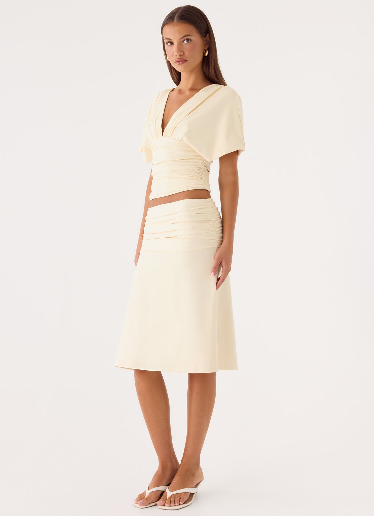 Lorelei Midi Skirt - Soft Butter Yellow
